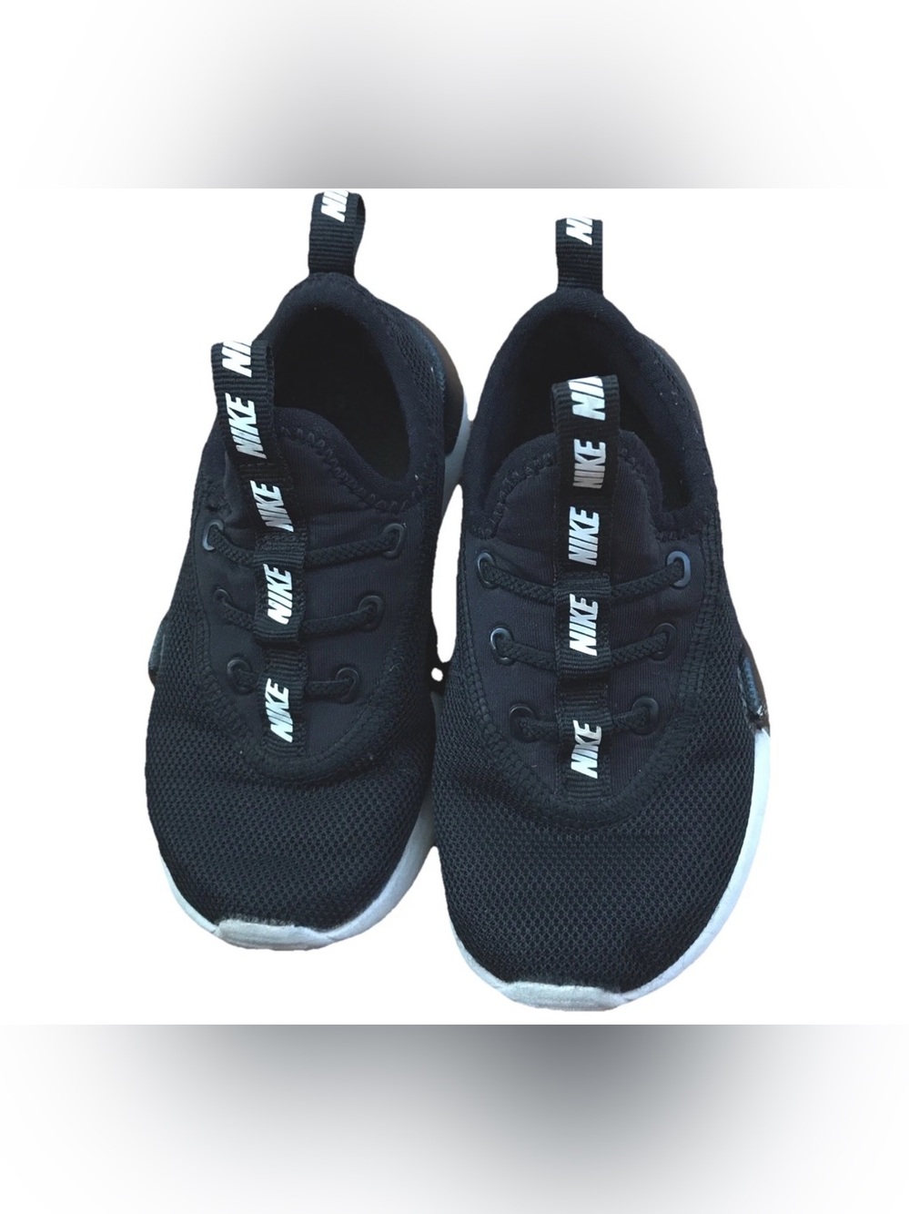 Nike Black White Silver Kids' Slip-On Mesh Sneakers Small Kid *See Description*